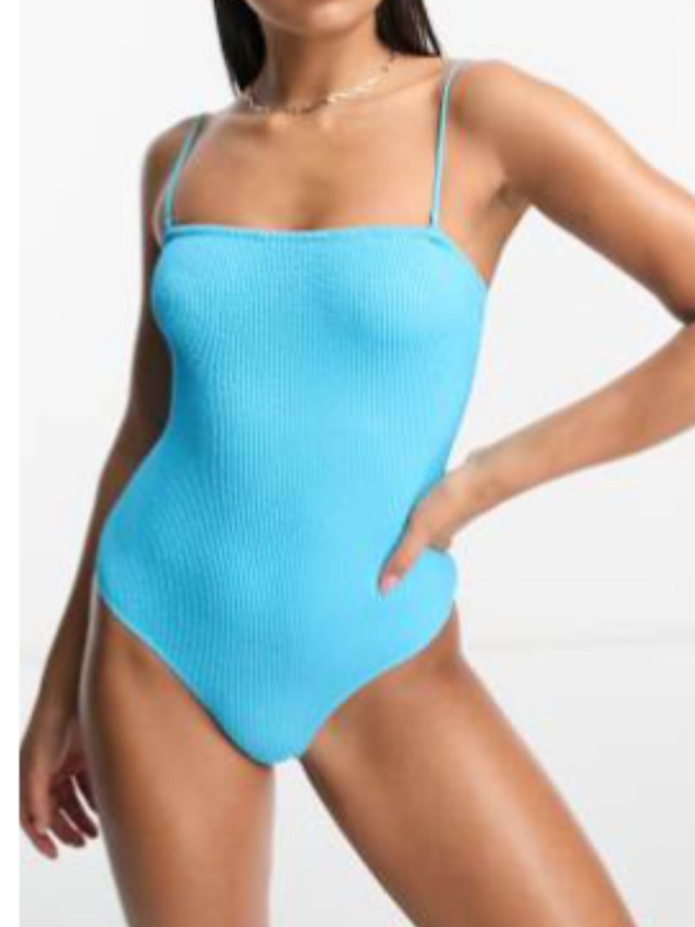 ASOS women’s Monki ribbed bandaue swimsuit